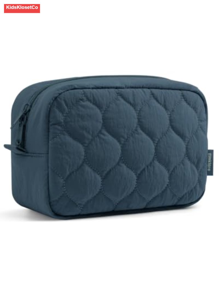 Small Puffy Quilted Makeup Bag Travel Cosmetic Organizer For Women